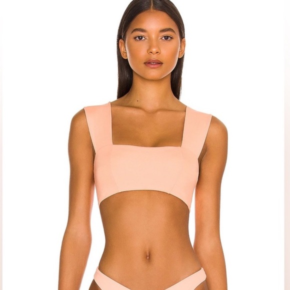 L*Space Parker Full Coverage Swim Top Tangy Pastel Orange Size M $88 - Picture 1 of 5
